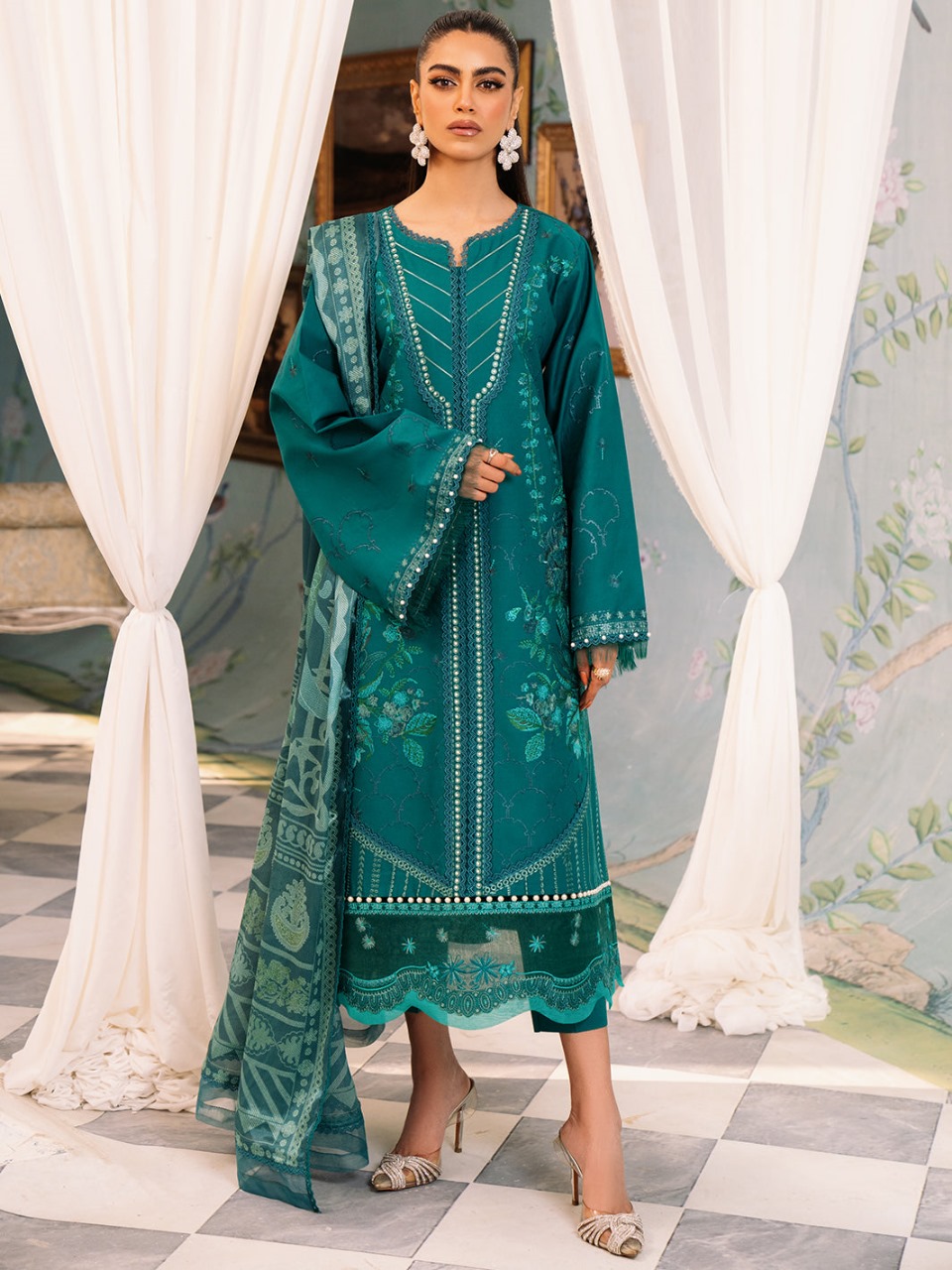 207-A | LAHIRA LAWN 3Pc | BINILYAS – Bilal Fabrics