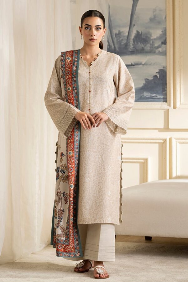 SERAN Bellini Khaddar Slub 3PC || D-02 ANORA