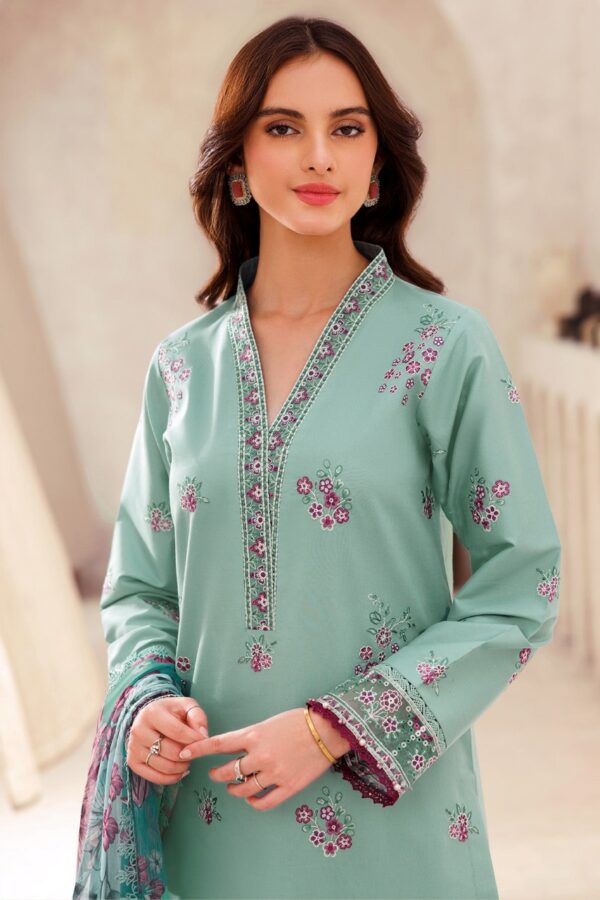 Cyan Whisper | Bahar By Farasha Embroidered Lawn Edit'1 - Image 3