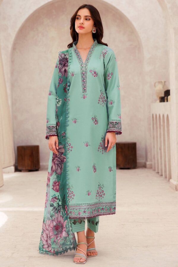 Cyan Whisper | Bahar By Farasha Embroidered Lawn Edit'1