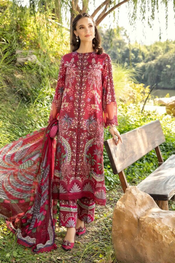 MPT-2514-B | M.Prints Lawn Print Embroidered 3PC | MARIA B