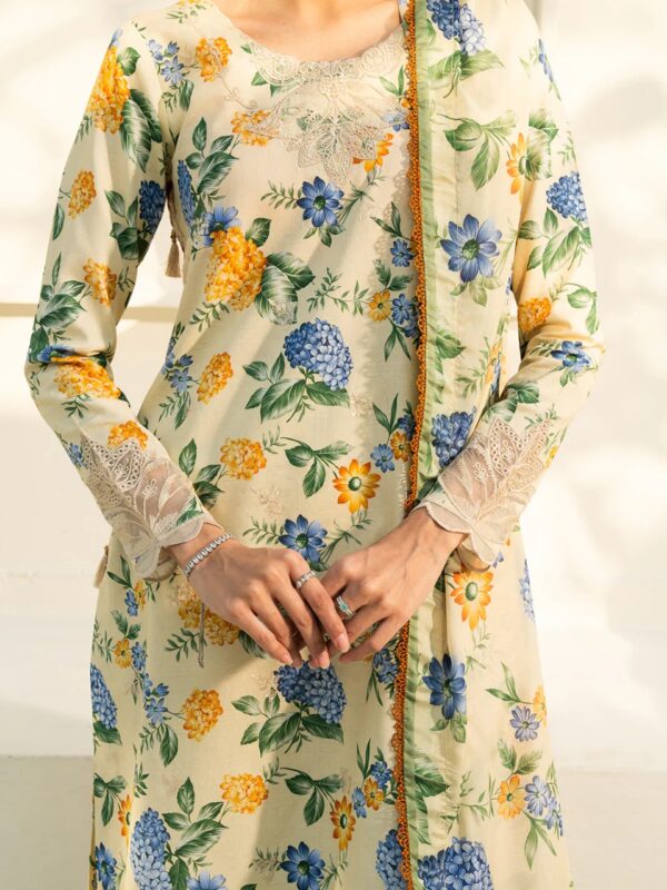 ANAIS | F&F Prints By Faiza Faisal | 3PC Lawn - Image 2