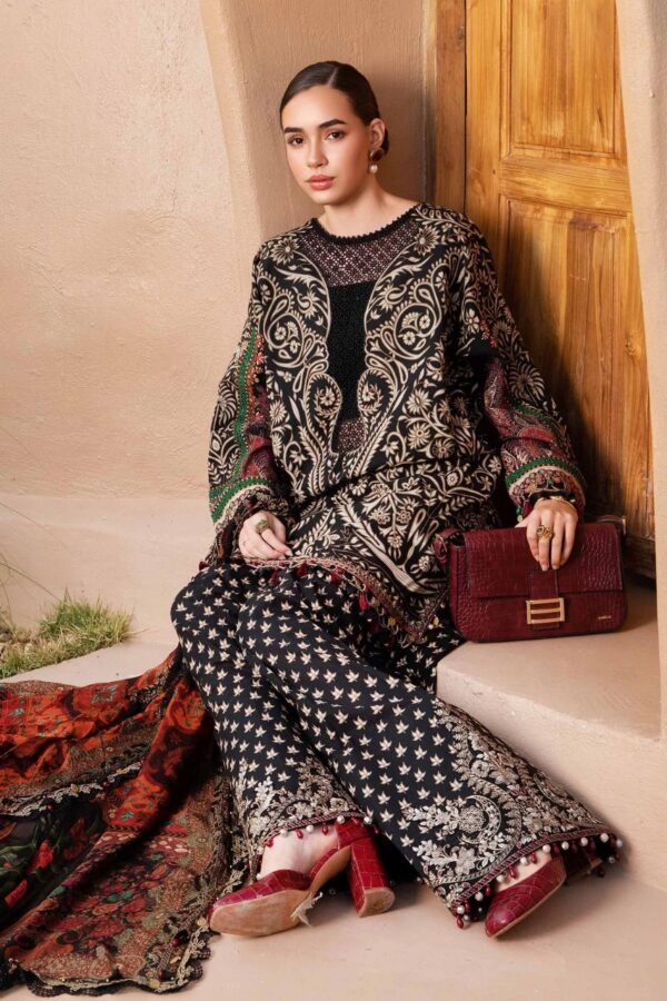 MPT-2512-B | M.Prints Lawn Print Embroidered 3PC | MARIA B - Image 3