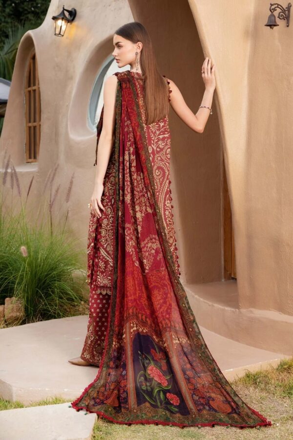 MPT-2512-A | M.Prints Lawn Print Embroidered 3PC | MARIA B - Image 2