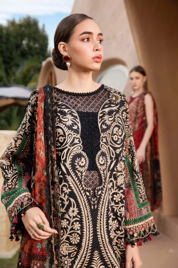 MPT-2512-B | M.Prints Lawn Print Embroidered 3PC | MARIA B - Image 2