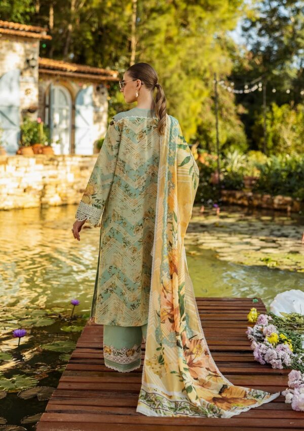 ELK-06A Pistachio | Print Chikankari Lawn Edit'25 BY ELAF - Image 2