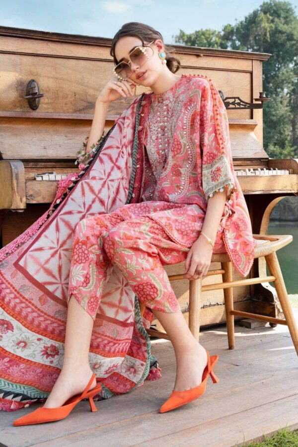 MPT-2513-A | M.Prints Lawn Print Embroidered 3PC | MARIA B - Image 2