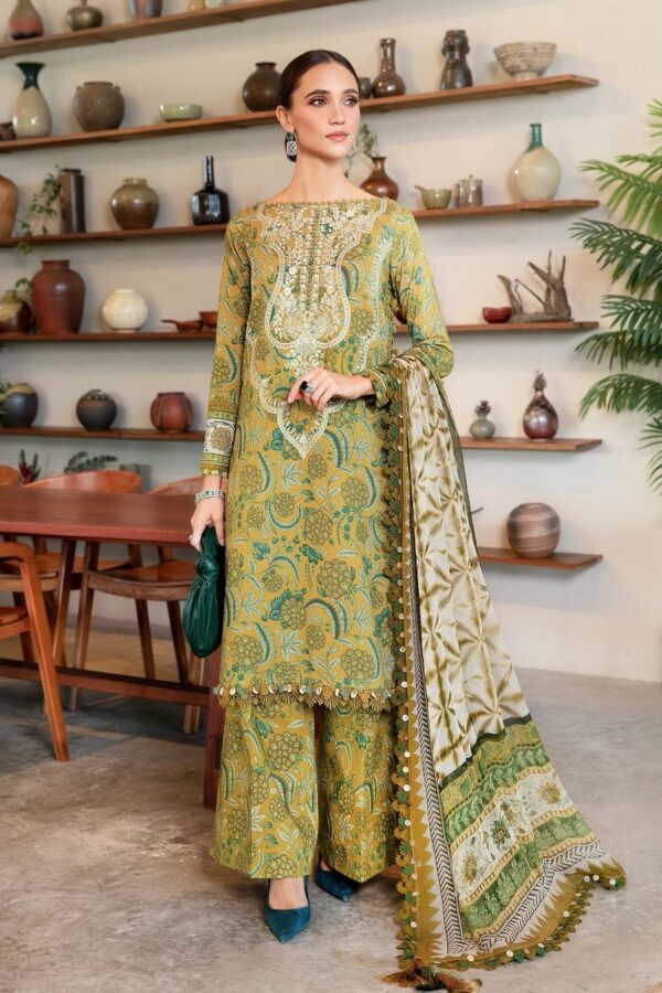 MPT-2513-B | M.Prints Lawn Print Embroidered 3PC | MARIA B