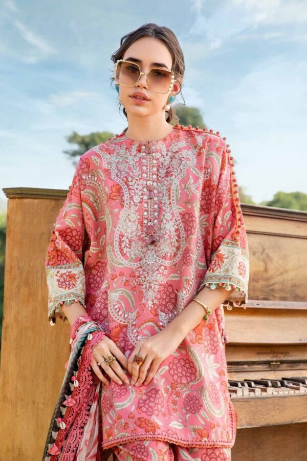 MPT-2513-A | M.Prints Lawn Print Embroidered 3PC | MARIA B - Image 3