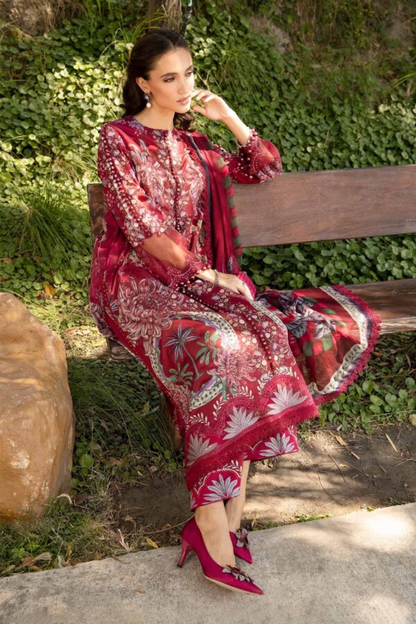 MPT-2514-B | M.Prints Lawn Print Embroidered 3PC | MARIA B - Image 3