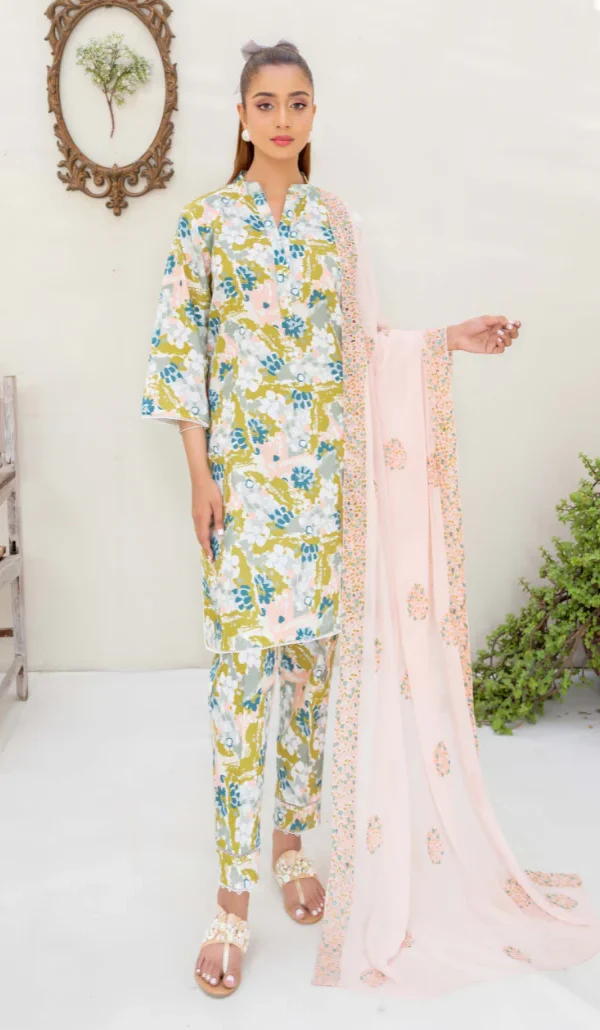 D09 | Ziva Embroiderd Lawn'25 | Humdum