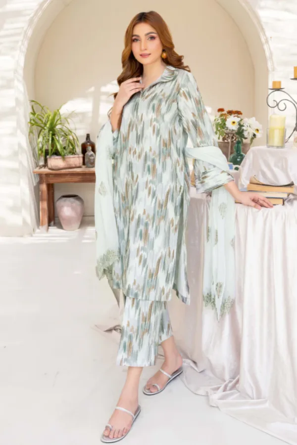 D07 | Ziva Embroiderd Lawn'25 | Humdum