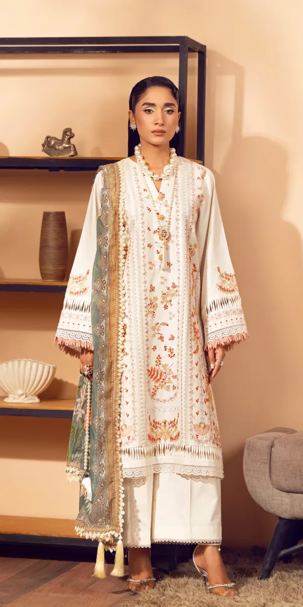 SE-V4-04 | Subday Bloom Embroidered Lawn | Tana Bana