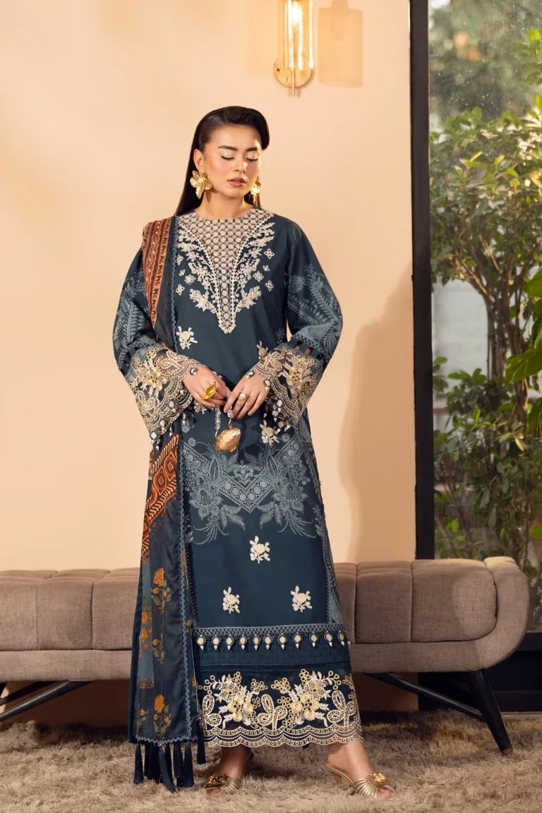 SE-V4-08 | Subday Bloom Embroidered Lawn | Tana Bana