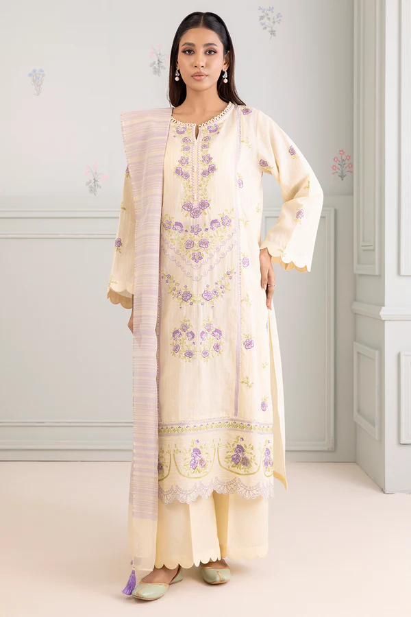 WUS25E30345 | Embroidered Lawn'25 3Pc | Zellbury