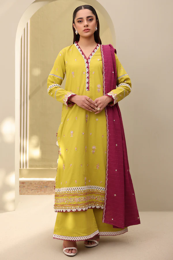 WUS25E30819 | Embroidered Lawn'25 3Pc | Zellbury