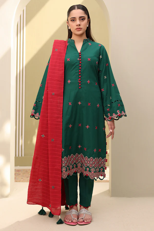 WUS25E30821 | Embroidered Lawn'25 3Pc | Zellbury