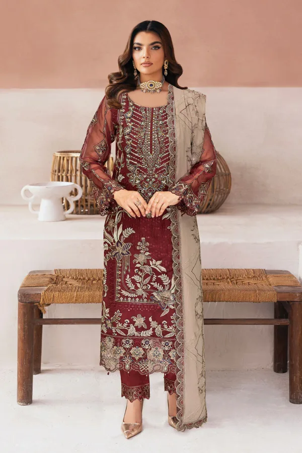 M-1308 | Minhal Organza V13 | Ramsha